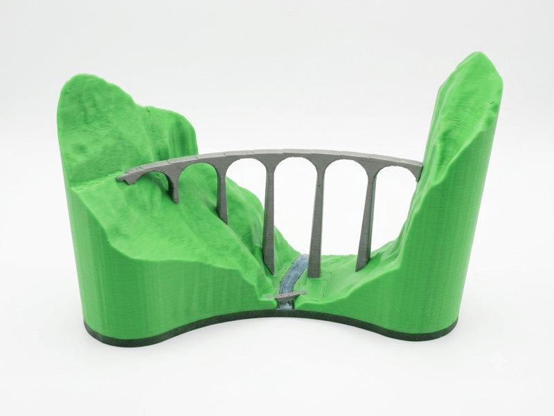 Photo of the printed model of Landwasser Viaduct